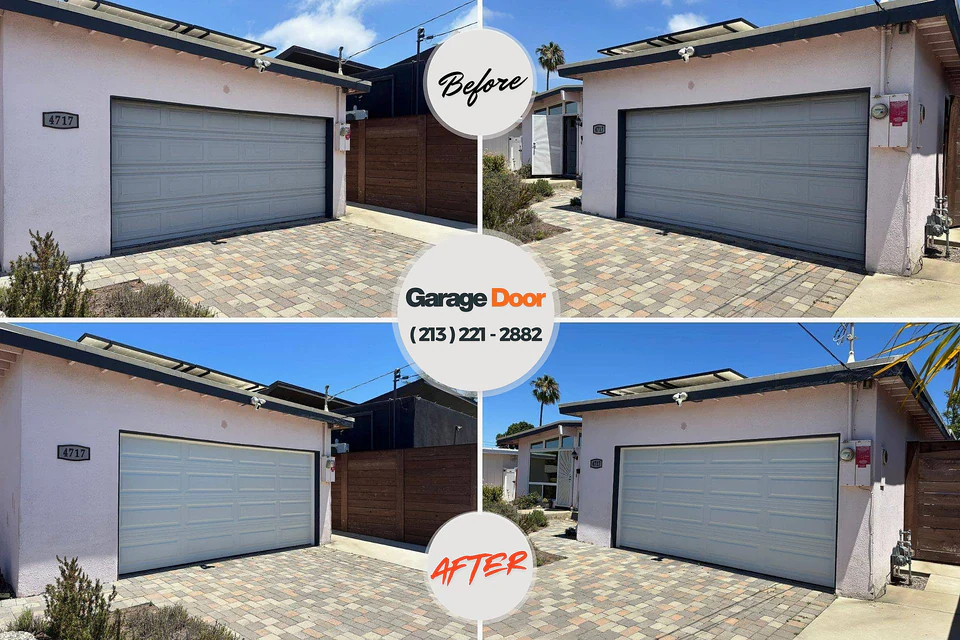 Before and after: garage door repair Blue Earth, MN